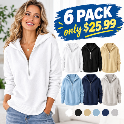 ✨ Women's Half Zip Hooded Sweatshirt – Cozy Comfort Meets Effortless Everyday Style