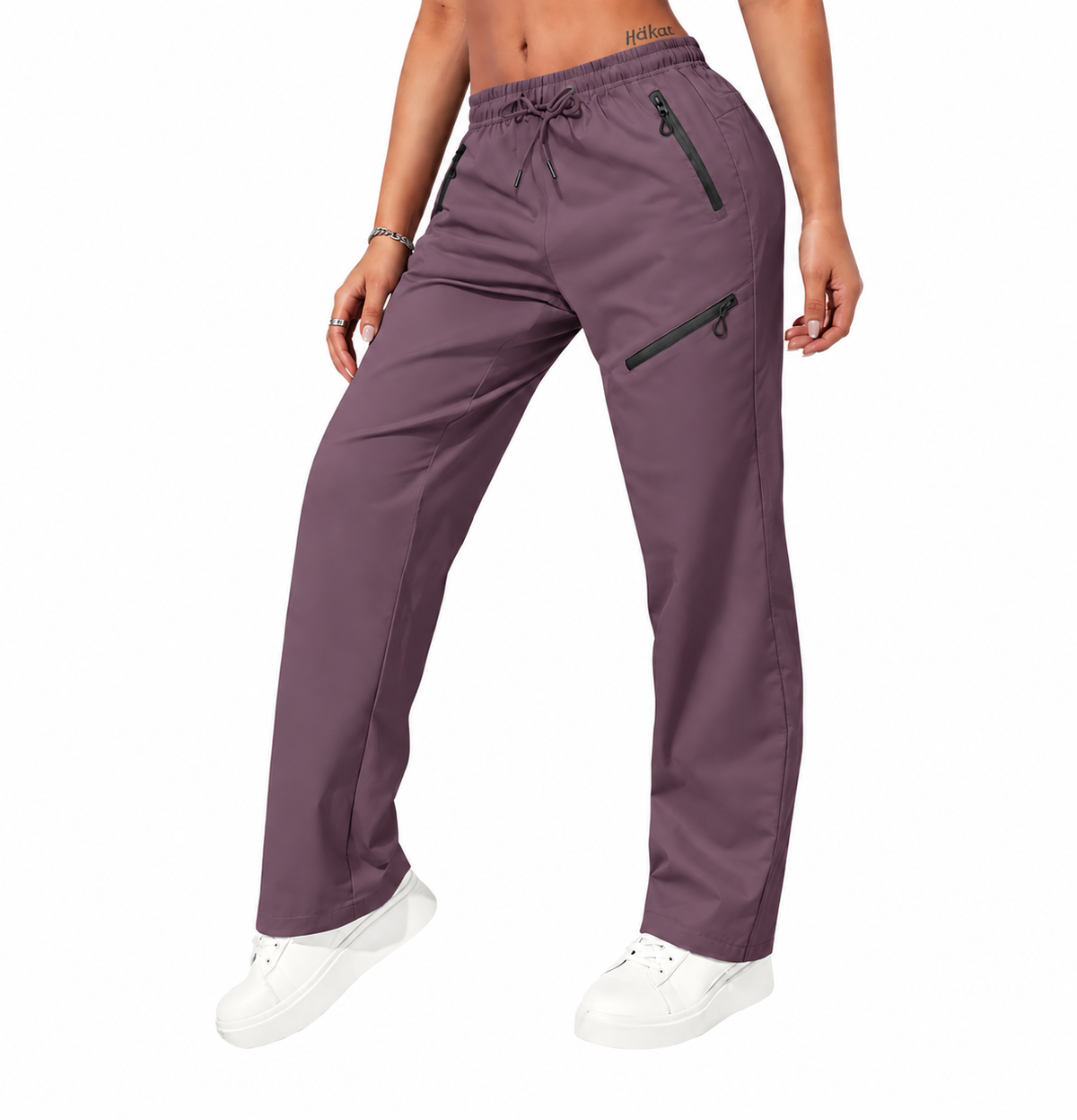 Women's Casual Athletic Pants with Zipper Pockets