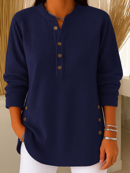 💃Women's Solid Color Crew Neck Long Sleeve Casual Loose Knit Pullover – Cozy Comfort Meets Effortless Style