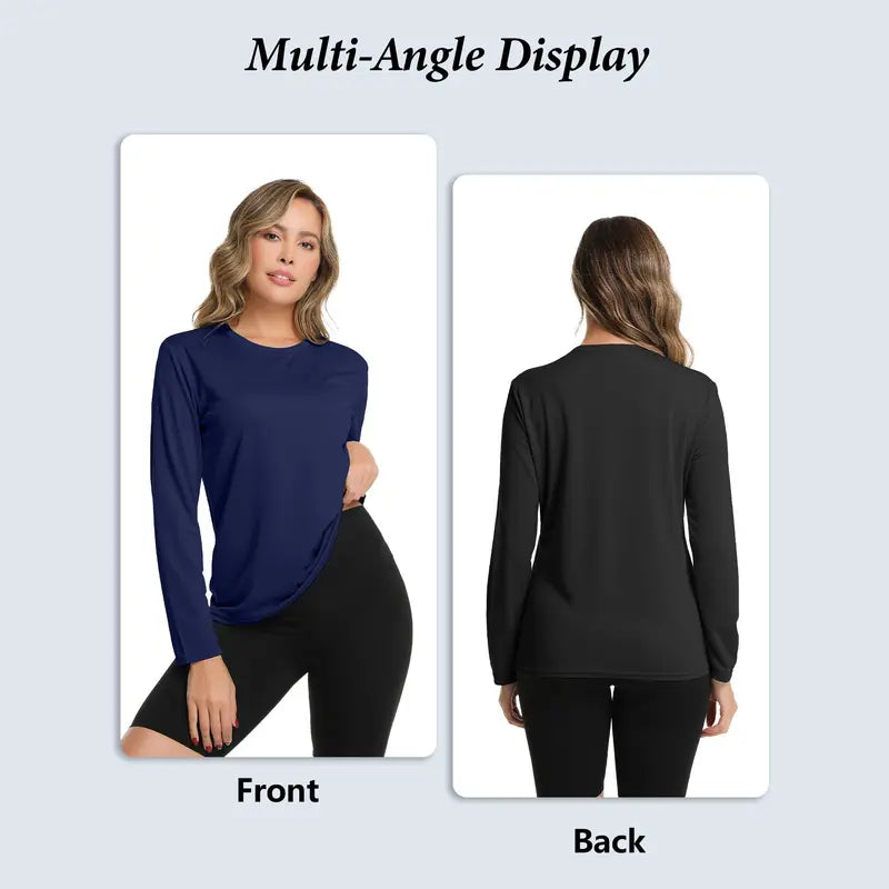 Women's Long Sleeve Workout Top – Breathable & Quick-Dry Sports Shirt
