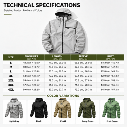 💥 All-Weather Utility | Men's Waterproof Oversized Hooded Jacket