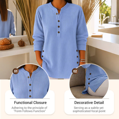 💃Women's Solid Color Crew Neck Long Sleeve Casual Loose Knit Pullover – Cozy Comfort Meets Effortless Style