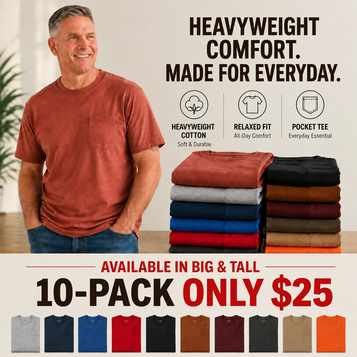 Classic Heavyweight Pocket Work Tee – Relaxed Fit, Built for Everyday Work