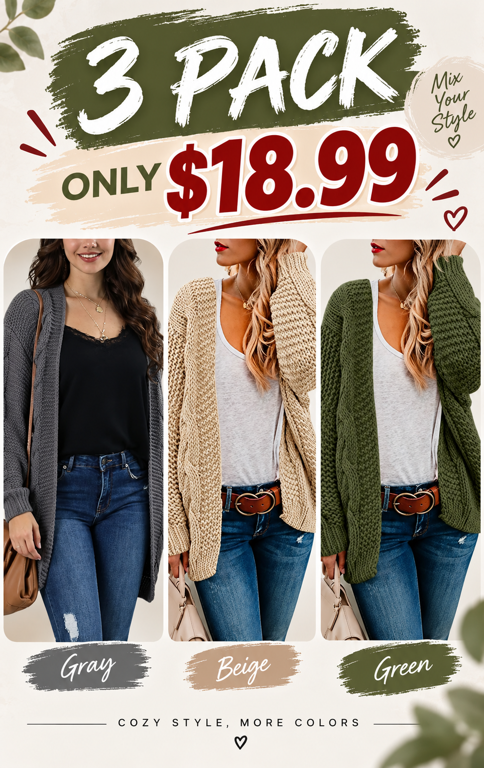 Womens Oversized Chunky Open Front Cardigan Sweaters Cable Knit Long Sleeve Cardigans Outwear Coats