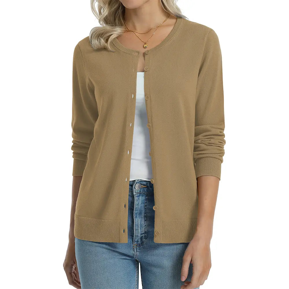 Women's 100% Cotton Lightweight Cardigan Sweater