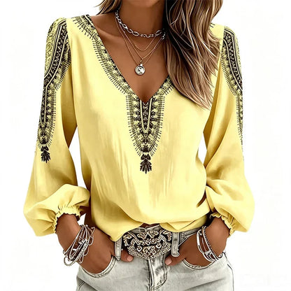 Fresh Drop - V-Neck 3D Print Long Sleeve