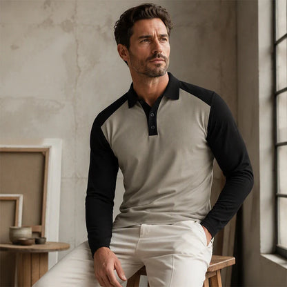 New Fall Collection-Men's Casual Color-Block Long Sleeve Shirt