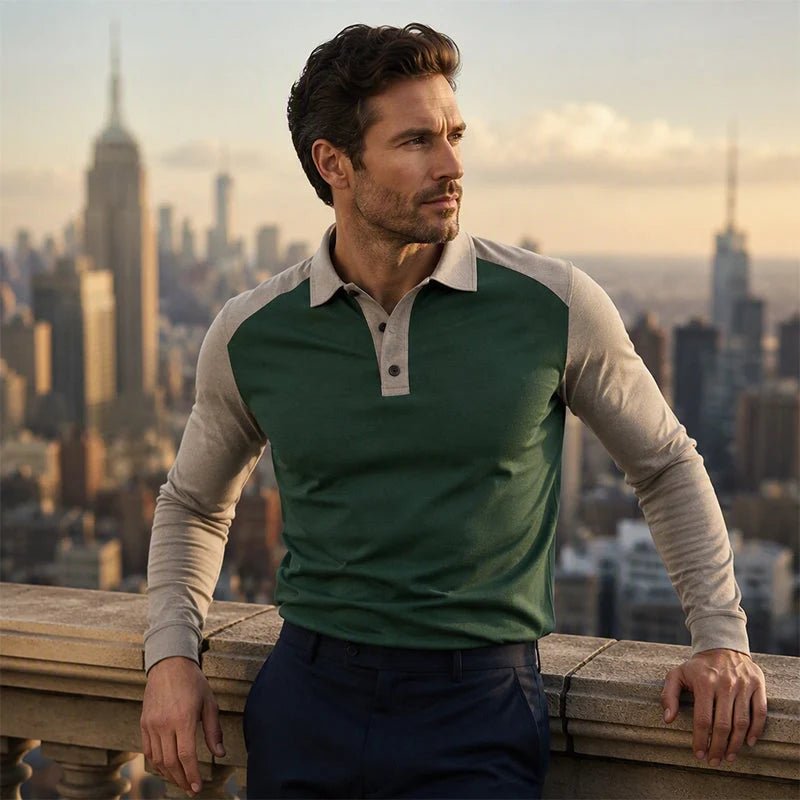 New Fall Collection-Men's Casual Color-Block Long Sleeve Shirt