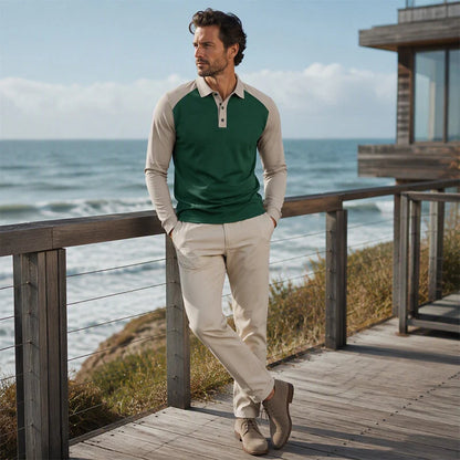 New Fall Collection-Men's Casual Color-Block Long Sleeve Shirt