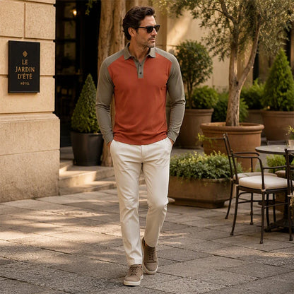 New Fall Collection-Men's Casual Color-Block Long Sleeve Shirt