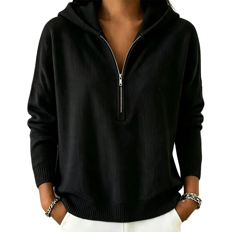 ✨ Women's Half Zip Hooded Sweatshirt – Cozy Comfort Meets Effortless Everyday Style