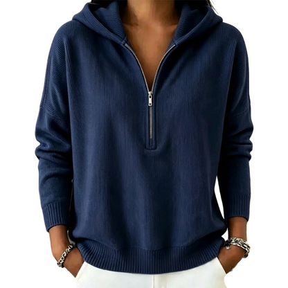 ✨ Women's Half Zip Hooded Sweatshirt – Cozy Comfort Meets Effortless Everyday Style