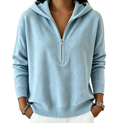 ✨ Women's Half Zip Hooded Sweatshirt – Cozy Comfort Meets Effortless Everyday Style