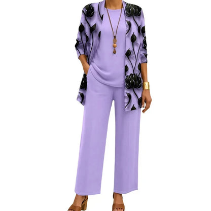 Women's Elegant Printed 3-Piece Set