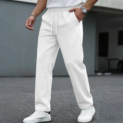 Pull On & Go | Men's Waffle-Knit Drawstring Straight-Leg Pants