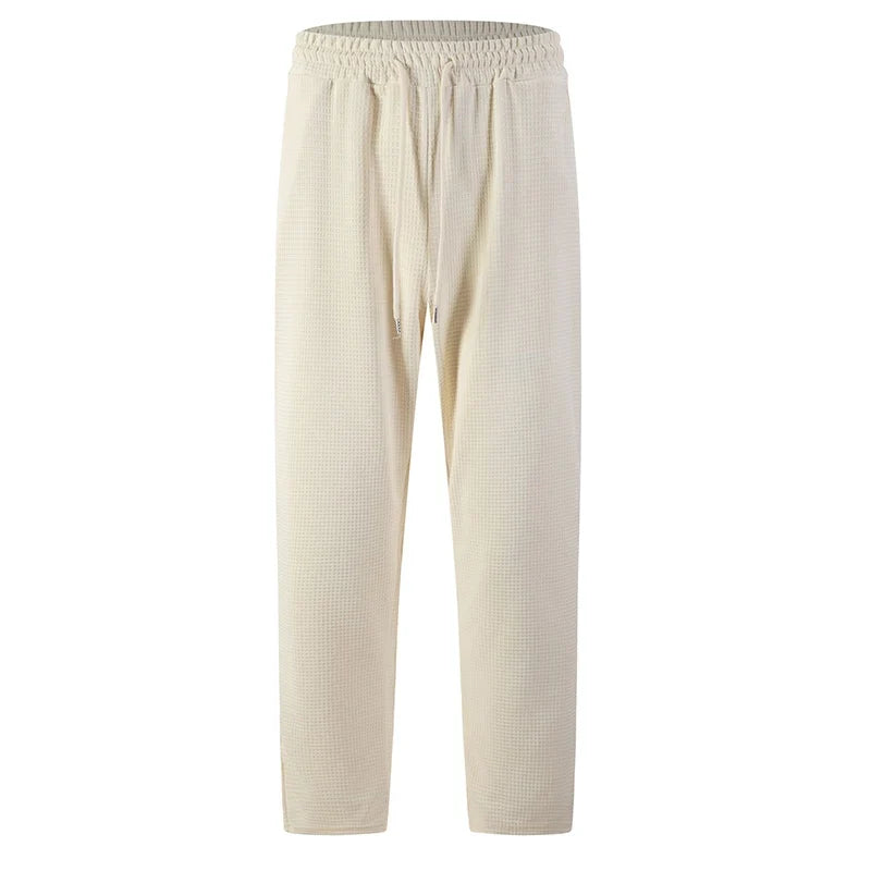 Pull On & Go | Men's Waffle-Knit Drawstring Straight-Leg Pants
