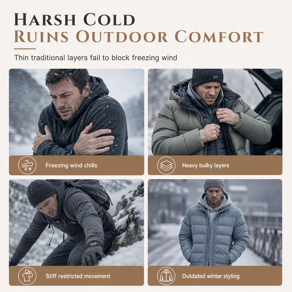 Men's Winter Fleece Lined   Hoodie Jacquard Pattern   Long Sleeve Pullover   Sweatshirt for Casual   Outdoor Wear