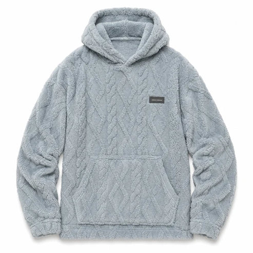 Men's Winter Fleece Lined   Hoodie Jacquard Pattern   Long Sleeve Pullover   Sweatshirt for Casual   Outdoor Wear