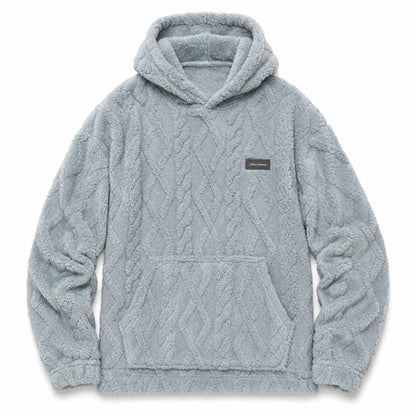 Men's Winter Fleece Lined   Hoodie Jacquard Pattern   Long Sleeve Pullover   Sweatshirt for Casual   Outdoor Wear