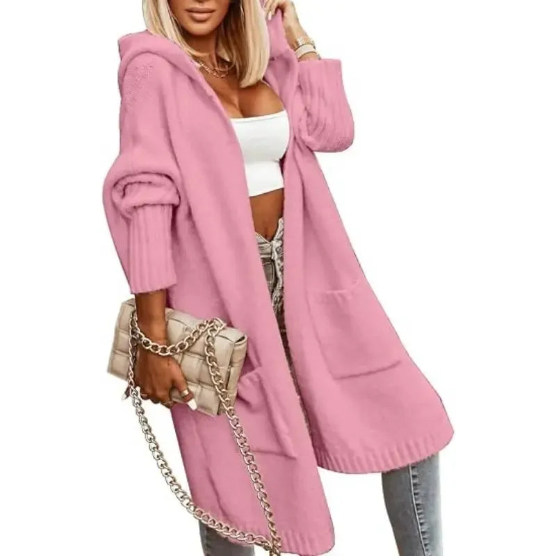 Hooded Long Cardigan Sweater Coat – 8-Color Bundle
